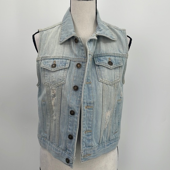 UEC Forever 21 Denim cropped vest small - Picture 1 of 8